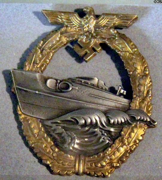 German Motor Torpedo Boat badge from WWII at Battleship Cove P.T. Boat Museum. Fall River, MA.