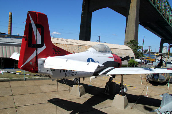 T-28 Trojan Trainer Plane (late 1940s) by North American Aviation at Battleship Cove. Fall River, MA.