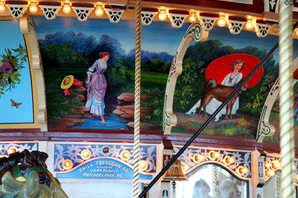 Paintings around carousel at Fall River Carousel. Fall River, MA.