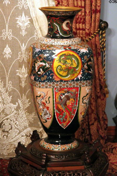 Porcelain vase with Chinese dragon motifs at Fall River Historical Society Museum. Fall River, MA.