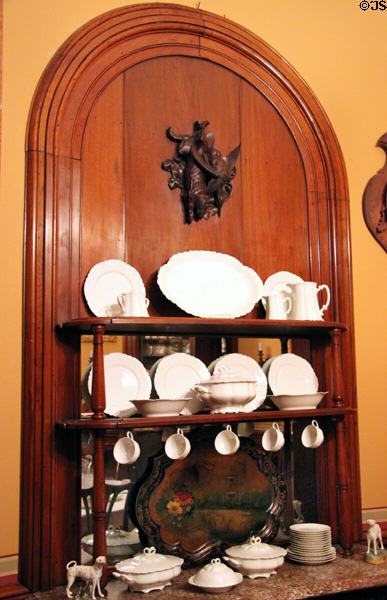 Sideboard & China in dining room at Fall River Historical Society Museum. Fall River, MA.