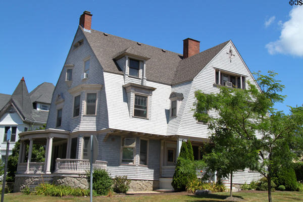 George A. Ballard House (1896) (603 Rock St.). Fall River, MA. Style: Colonial Revival, Shingle Style.