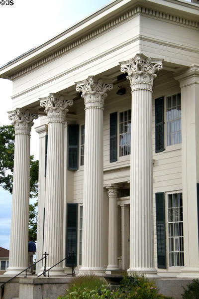 Carr-Osborn House (1843) (456 Rock St.). Fall River, MA. Style: Greek Revival. Architect: Russell Warren.