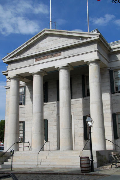 U.S. Custom House (1836) (37 N. 2nd at William St.). New Bedford, MA. Style: Neoclassical Revival. Architect: Robert Mills. On National Register.