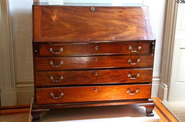 Chippendale desk (c1791) possibly by Ebenezer Allen Jr. of New Bedford at Rotch-Jones-Duff House. New Bedford, MA.