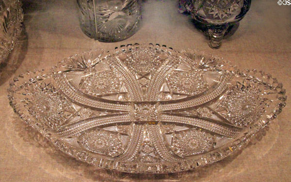 Cut glass candy dish (1870-1920) at New Bedford Whaling Museum. New Bedford, MA.