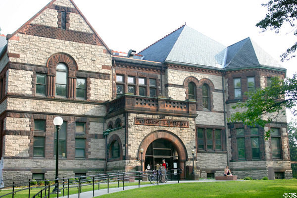Forbes Library which houses Calvin Coolidge's Presidential Library. Northampton, MA. Style: Victorian Romanesque.