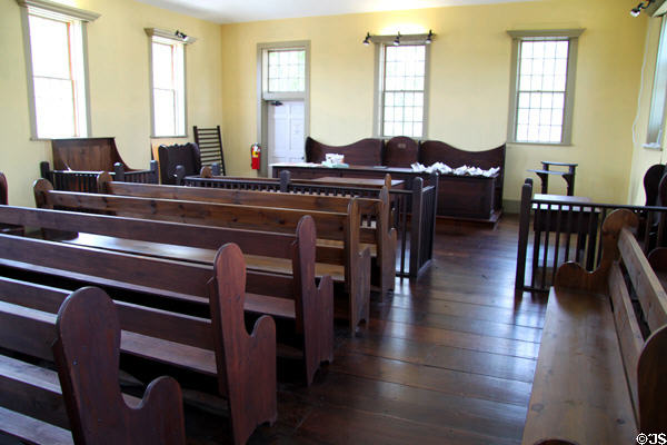Courtroom of 1749 Court House Museum where Sam Adams once argued cases. Plymouth, MA.