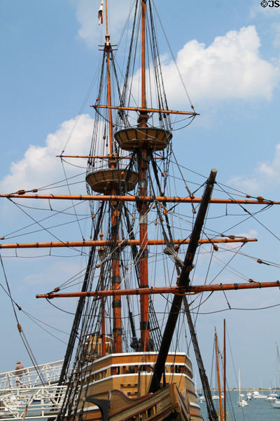 Rigging of Mayflower II. Plymouth, MA.