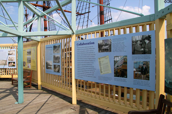 Displays beside Mayflower II. Plymouth, MA.