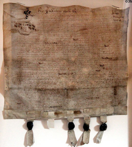 Pierce Land Patent (June 1, 1621) at Pilgrim Hall Museum. Plymouth, MA.