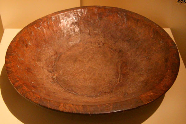 New England wooded bowl (1630-1750) at Pilgrim Hall Museum. Plymouth, MA.