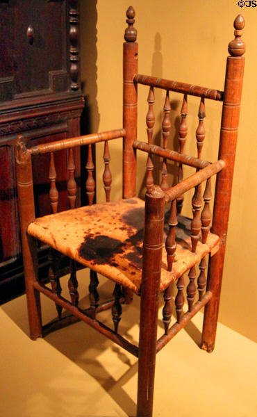 William Brewster turned great chair (1630-70) at Pilgrim Hall Museum. Plymouth, MA.