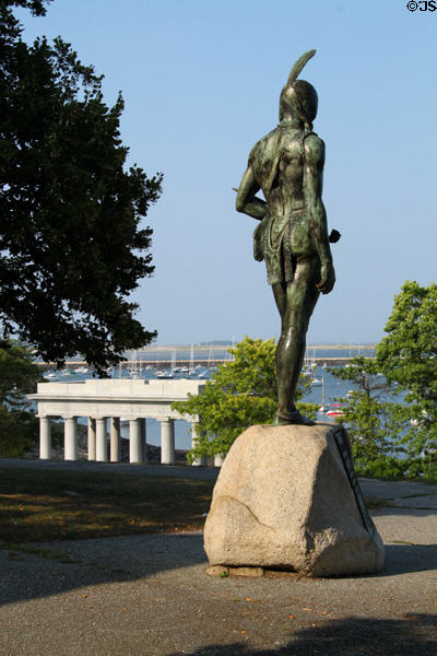 Massasoit, great Sachem of the Wamanoags, protector of the Pilgrims statue (1921). Plymouth, MA.