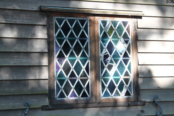 Leaded glass windows of Jabez Howland House. Plymouth, MA.