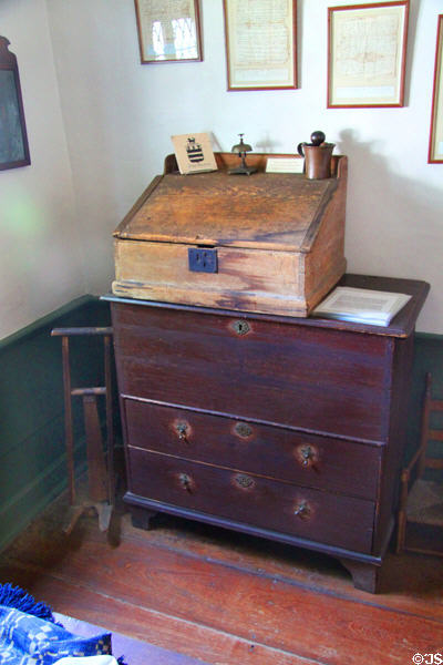 Desk of Solomon Crowell Howland (1837-78) at Jabez Howland House. Plymouth, MA.