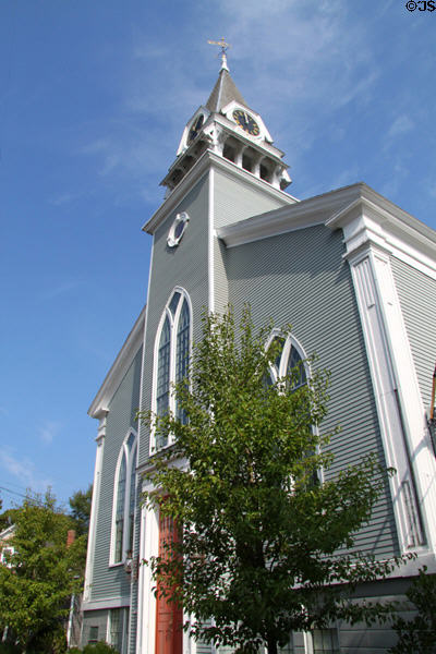 First Parish Church in Sandwich (1833) (143 Main St.). Sandwich, MA. Style: Gothic Revival.