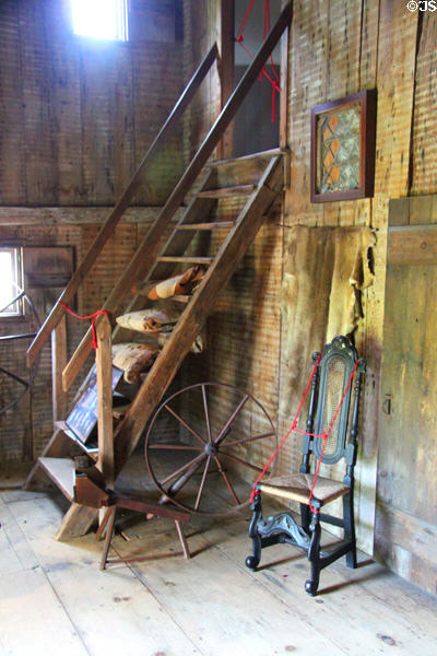 Ladder to sleeping quarters at Hoxie House. Sandwich, MA.