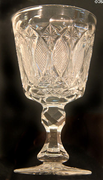 Cut goblet (1880-87) by Boston & Sandwich Glass Co. at Sandwich Glass Museum. Sandwich, MA.