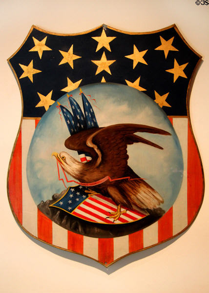 Painted tin patriotic shield (c1880-1900) at Heritage Plantation. Sandwich, MA.