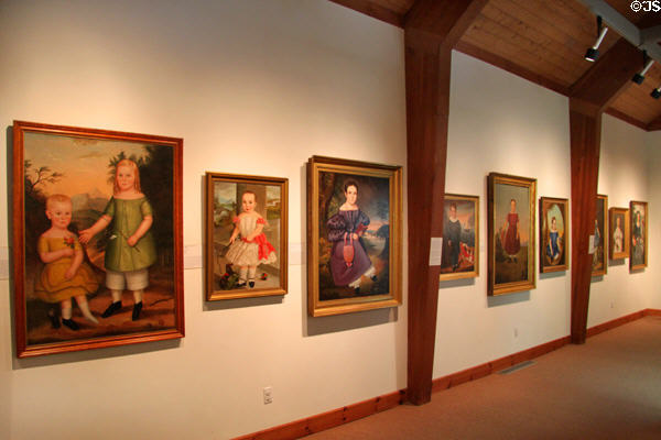 Gallery of folk art portraits at Heritage Plantation. Sandwich, MA.