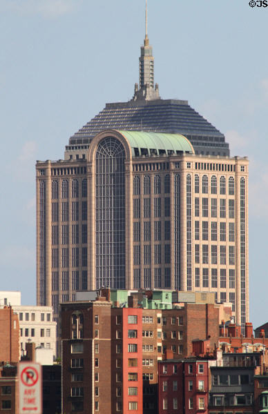 500 Boylston St. (1985) (25 floors) with John Hancock Building behind. Boston, MA. Architect: Johnson/Burgee Architects.