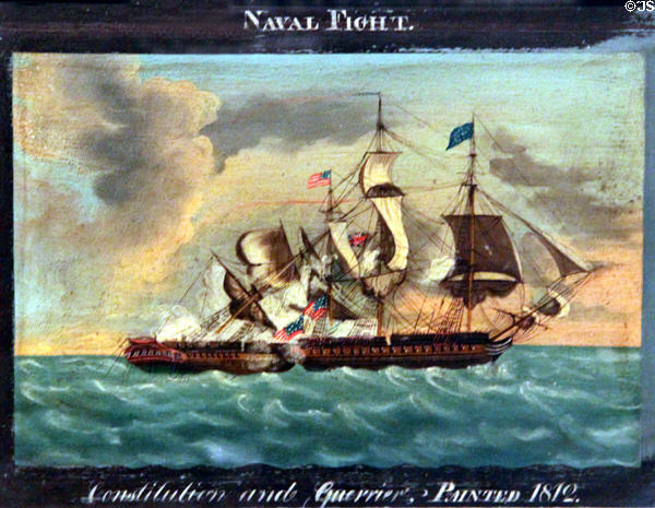 Naval Fight / Constitution and Guerier painting (1812) at USS Constitution Museum. Boston, MA.