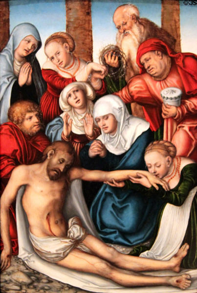 Lamentation of Christ (1538) painting by Lucas Cranach the Elder at Museum of Fine Arts. Boston, MA.