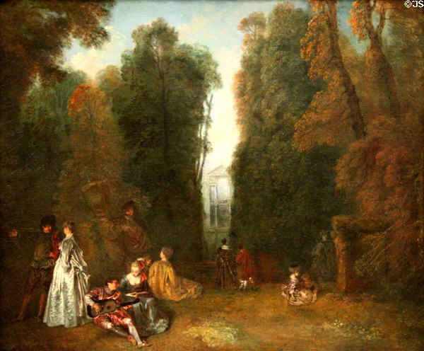 La Perspective (c1715) painting by Antoine Watteau at Museum of Fine Arts. Boston, MA.