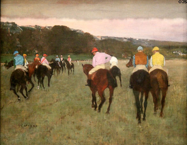 Race Horses at Longchamps (1871) painting by Edgar Degas at Museum of Fine Arts. Boston, MA.