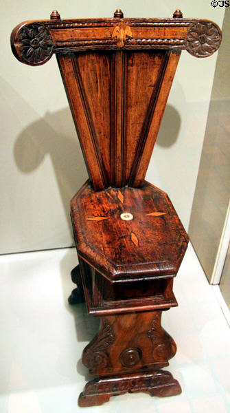 Italian stool-chair (sgabello) (late 15thC) at Museum of Fine Arts. Boston, MA.
