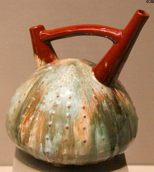 Earthenware vessel (c1879-92) by Linthorpe Art Pottery of England at Museum of Fine Arts. Boston, MA.