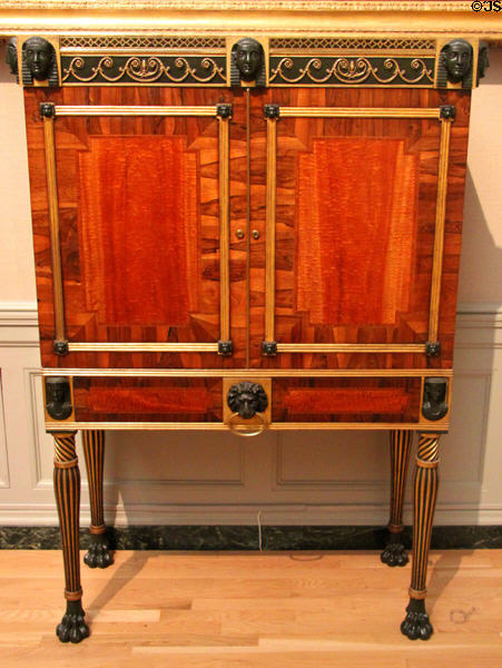 English cabinet on stand (c1805) attrib. to James Newton at Museum of Fine Arts. Boston, MA.