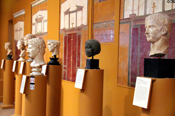 Collection of Roman portrait heads at Museum of Fine Arts. Boston, MA.