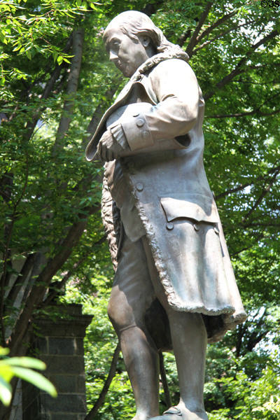 Statue (1855) of Benjamin Franklin by Richard S. Greenough at Old Boston City Hall. Boston, MA.