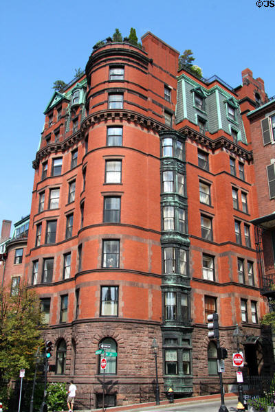 Tudor Apartments (1885) (34 1/2 Beacon St.) in Beacon Hill. Boston, MA. Architect: Samuel J.F. Thayer.