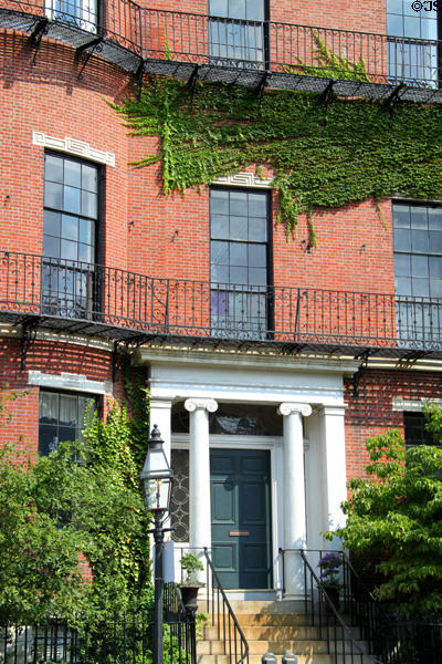 Nathan Appleton Residence (1819) (40 Beacon St.) in Beacon Hill. Boston, MA. Style: Greek Revival. Architect: Alexander Parris.