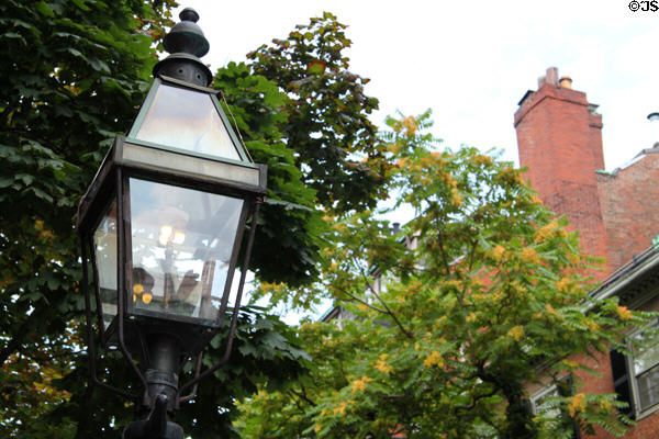 Gas lamp in Beacon Hill. Boston, MA.