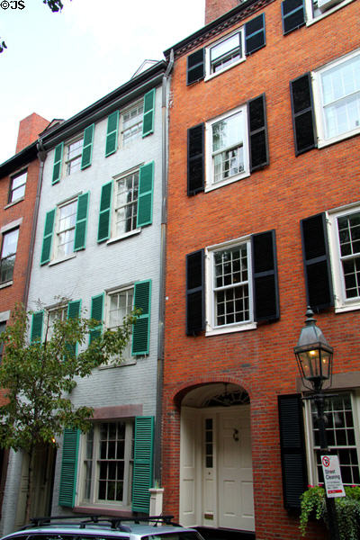 Federal row houses on Pinckney St. near Anderson St. in Beacon Hill. Boston, MA.