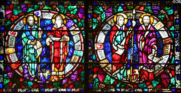 Stained glass window of Apostles at Trinity Church. Boston, MA.