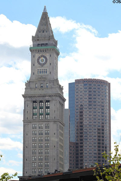 Boston Custom House Tower (1915) (32 floors) & One International Place (1987) (46 floors). Boston, MA.