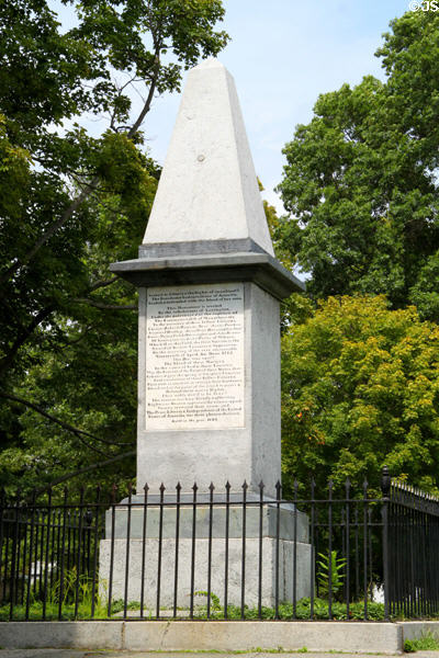 Monument (1799) to Lexington Citizens who died in first battle of American Revolution (1775). Lexington, MA.