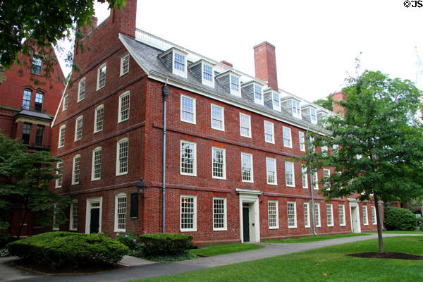 Massachusetts Hall (1720) in Harvard Yard. Cambridge, MA. Architect: John Leverett & Benjamin Wadsworth.