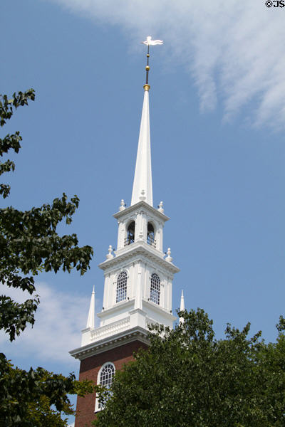 Spire of Harvard Memorial Church. Cambridge, MA.