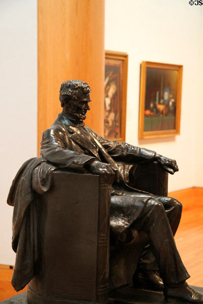 Bronze model of Abraham Lincoln (1916) for Lincoln Memorial by Daniel Chester French at Harvard Art Museums. Cambridge, MA.