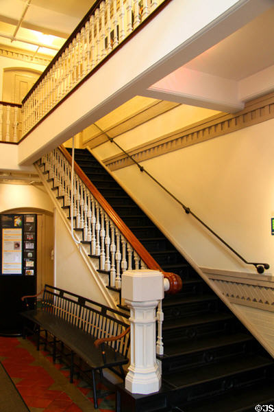Staircase at Peabody Museum at Harvard. Cambridge, MA.
