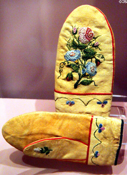 Montagnais mittens (1892) from Quebec at Peabody Museum. Cambridge, MA.