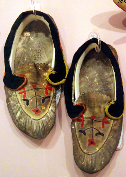 Naskapi moccasins at Peabody Museum. Cambridge, MA.