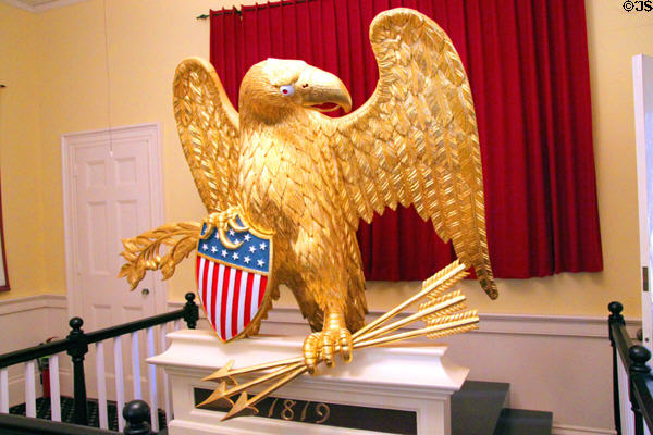 Original carved eagle (1819) from Salem Custom House Museum by NPS. Salem, MA.