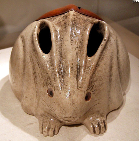 Japanese stoneware rabbit hibachi (18th/19thC) at Peabody Essex Museum. Salem, MA.